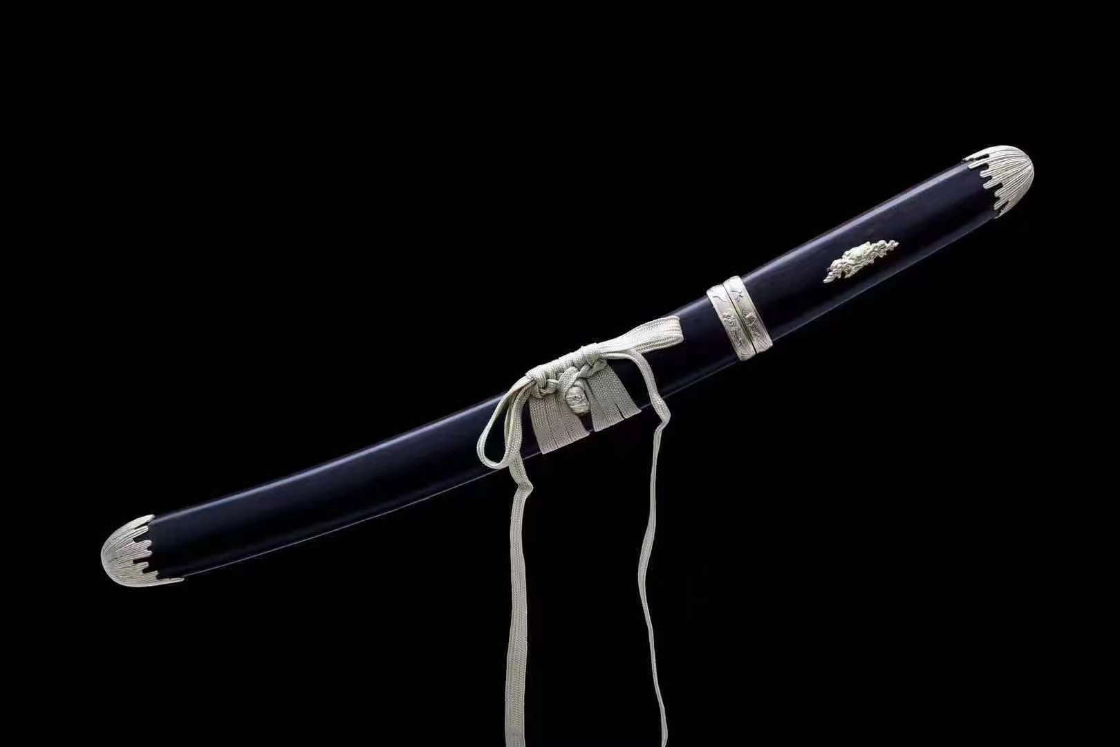 Handmade Japanese Samurai sword,T10 Steel Clay Burning Blade Short Tanto Katana Small Kinfe loveyitadj