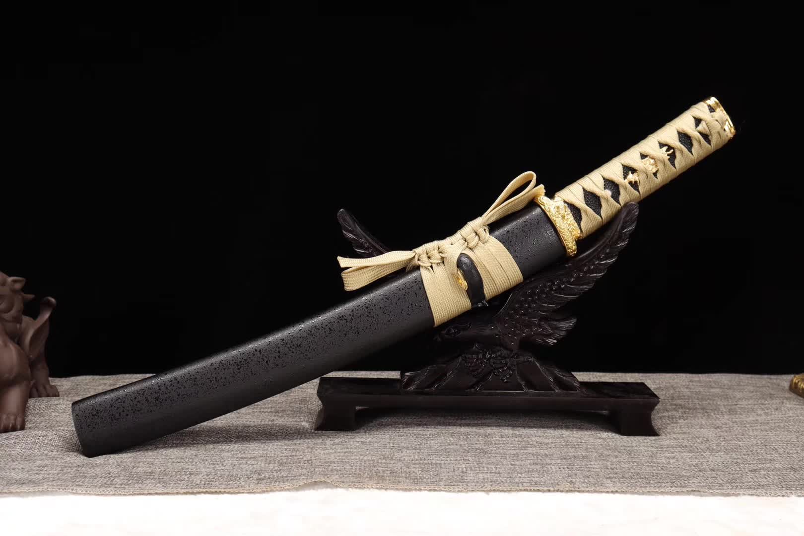 Small Sword,Katana Samurai sword,T10 Steel Tanto Sword Handmade Japanese Sword Short Kinfe loveyitadj