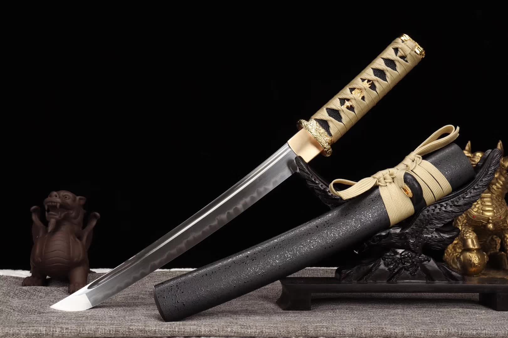 Small Sword,Katana Samurai sword,T10 Steel Tanto Sword Handmade Japanese Sword Short Kinfe loveyitadj