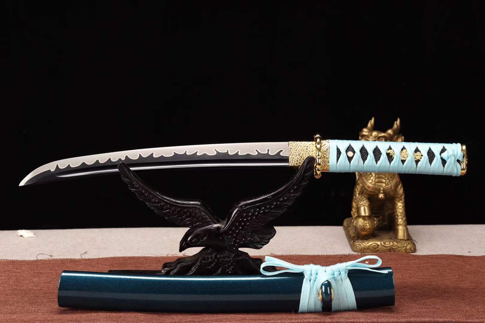 1065 Steel Short Kinfe,Japanese Katana sword,Small Samurai Sword Real Full Tang loveyitadj