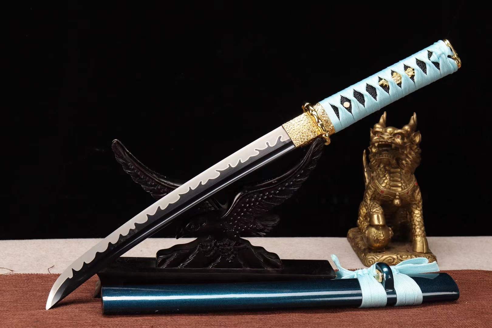 1065 Steel Short Kinfe,Japanese Katana sword,Small Samurai Sword Real Full Tang loveyitadj