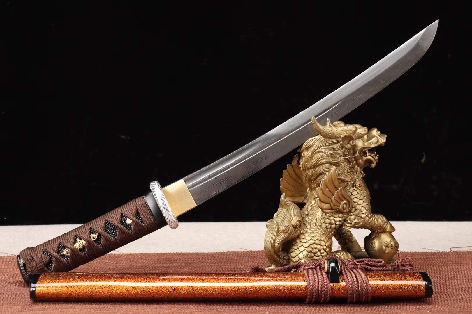 T8 Steel Short Kinfe,Handmade Japanese Small Sword,Katana Samurai sword Tanto Sword loveyitadj