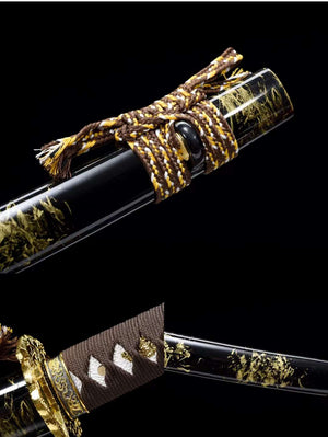 Samurai Sword Full Tang,T10 Steel Handmade Japanese Wakizashi Sword,Katana Real loveyitadj