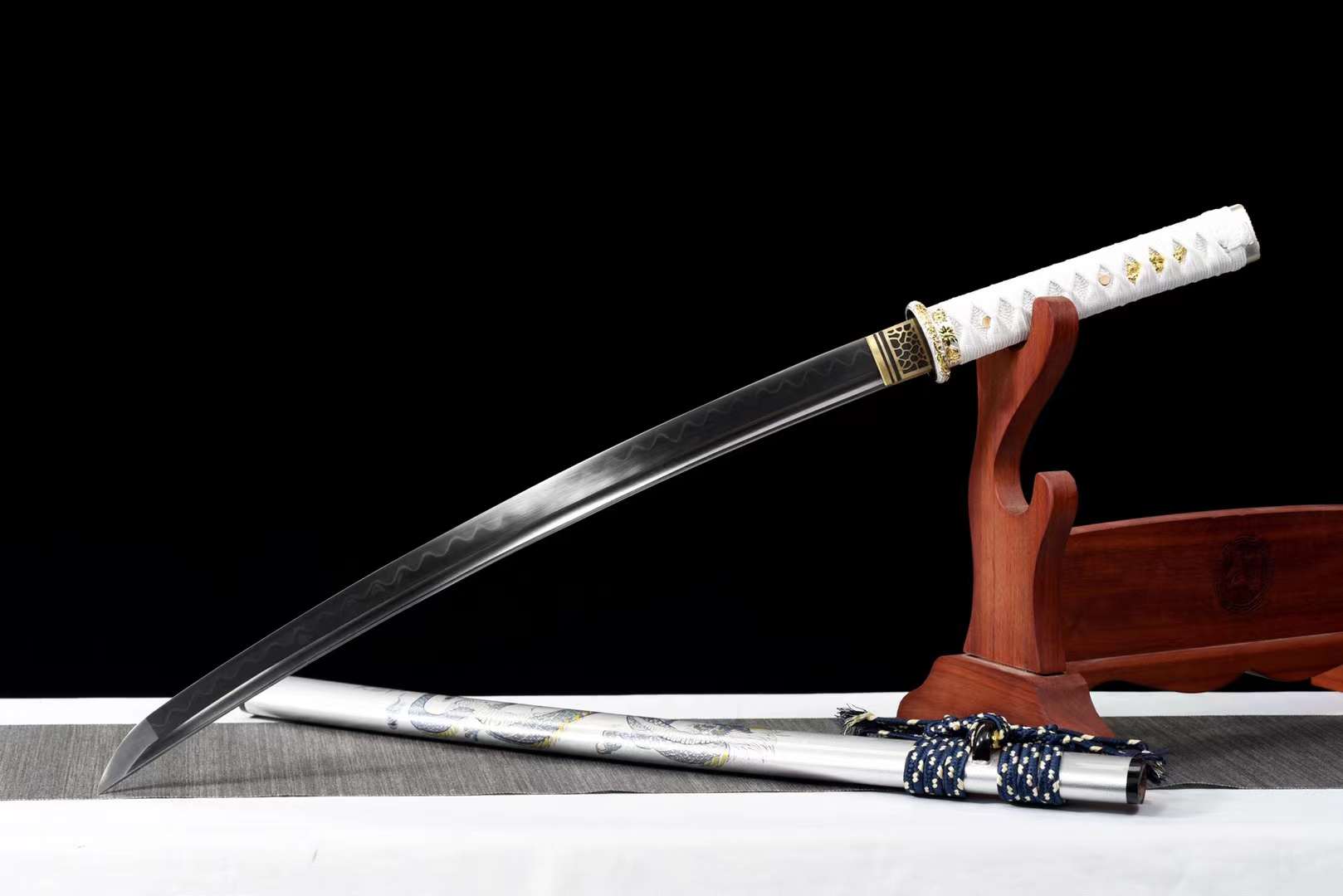 T10 Steel Handmade Katana Sword,Japanese Samurai Sword,Dragon Sword loveyitadj