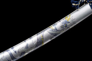 T10 Steel Handmade Katana Sword,Japanese Samurai Sword,Dragon Sword loveyitadj