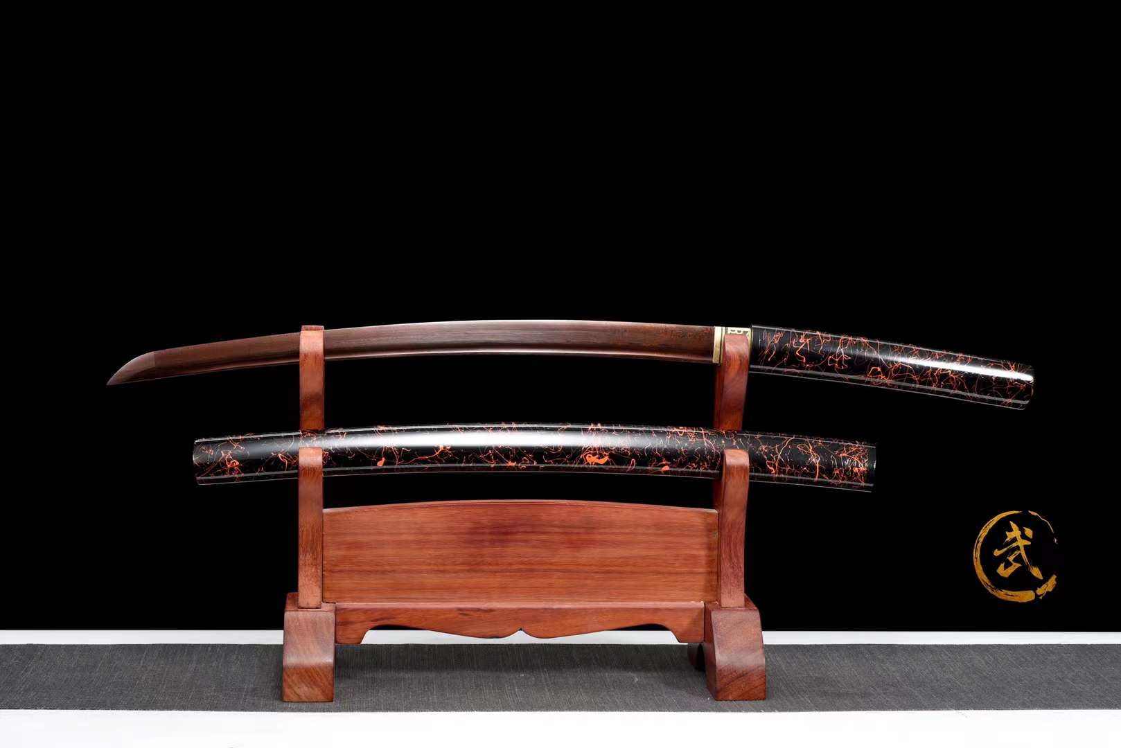 Damascus folding steel Sword Red,Japanese Samurai Sword,Wakizashi Handmade Katana loveyitadj