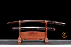 Damascus folding steel Sword Red,Japanese Samurai Sword,Wakizashi Handmade Katana loveyitadj