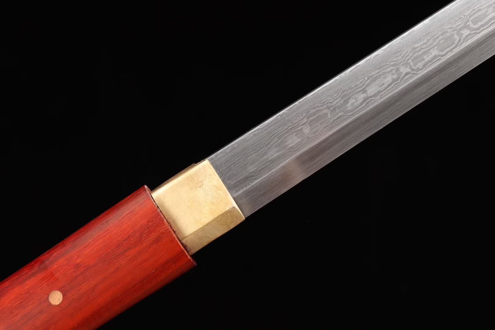 Damascus folding steel Ninja Samurai Sword,Handmade Japanese Wakizashi Sword,Full Tang Katana Real loveyitadj