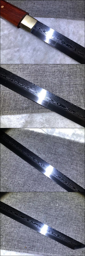 Damascus folding steel Ninja Samurai Sword,Handmade Japanese Wakizashi Sword,Full Tang Katana Real loveyitadj