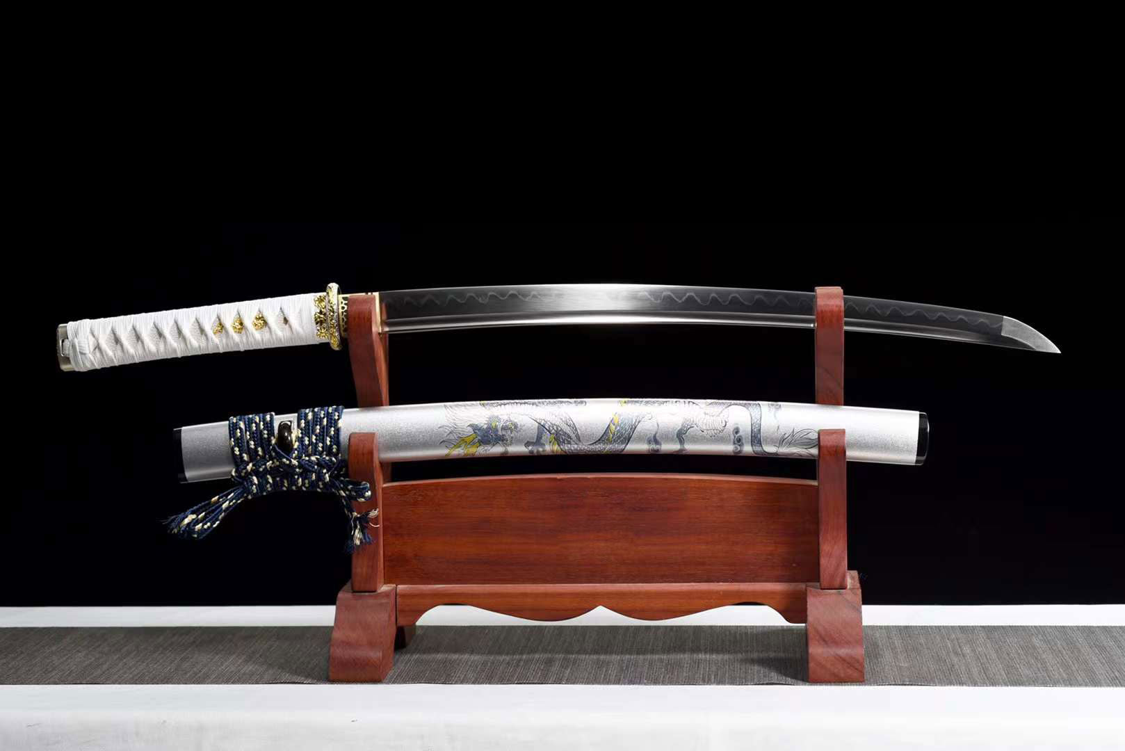 T10 Steel Handmade Katana Sword,Japanese Samurai Sword,Dragon Sword loveyitadj
