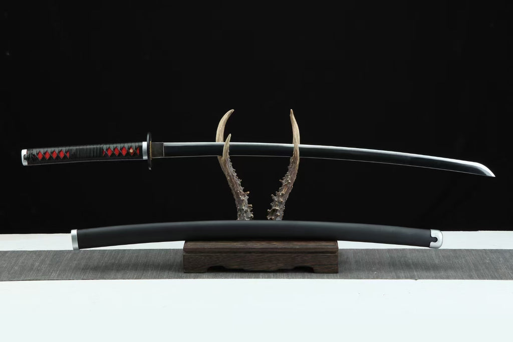 Handmade comic katana, Japanese katana, black katana demon slayer sword Tanjiro katana swords hansi sword