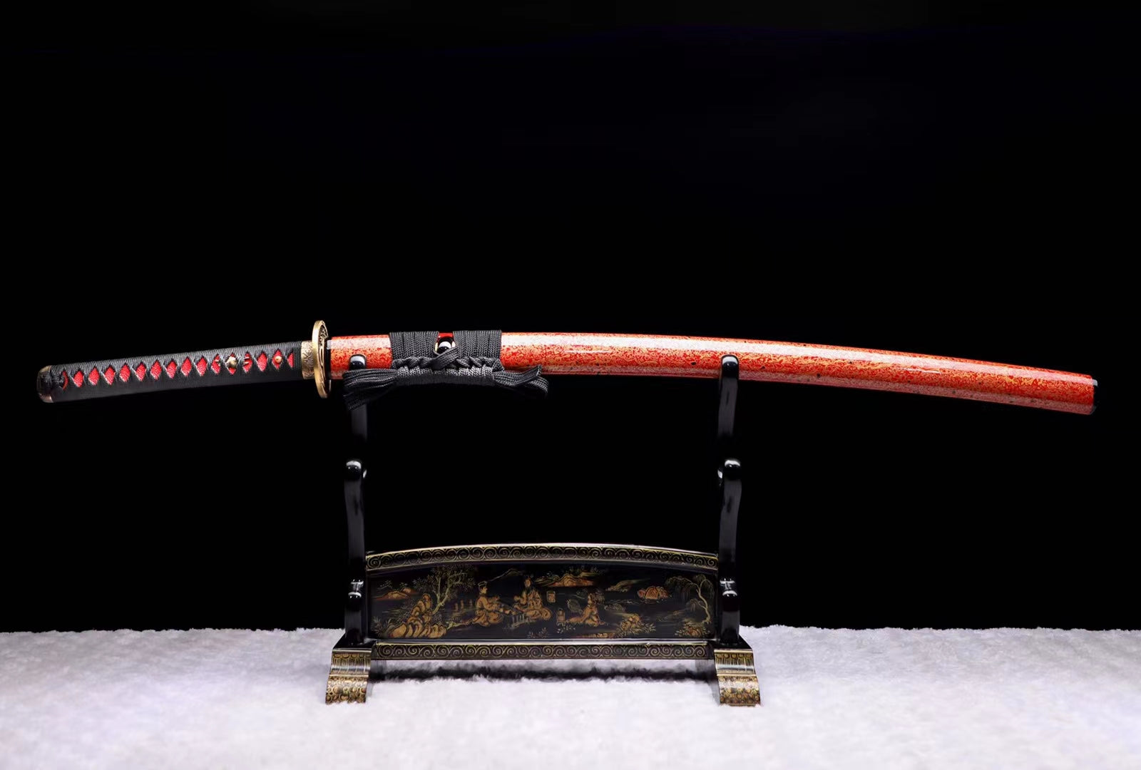 Damascus steel T10 steel clay burnt blade samurai sword/real samurai sword handmade katana hansi sword