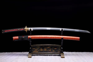 Damascus steel T10 steel clay burnt blade samurai sword/real samurai sword handmade katana hansi sword
