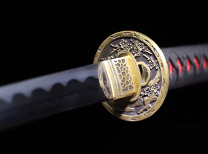 Damascus steel T10 steel clay burnt blade samurai sword/real samurai sword handmade katana hansi sword