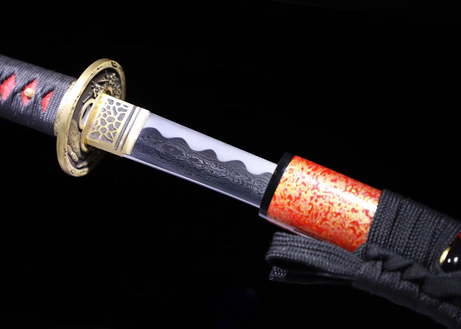 Damascus steel T10 steel clay burnt blade samurai sword/real samurai sword handmade katana hansi sword