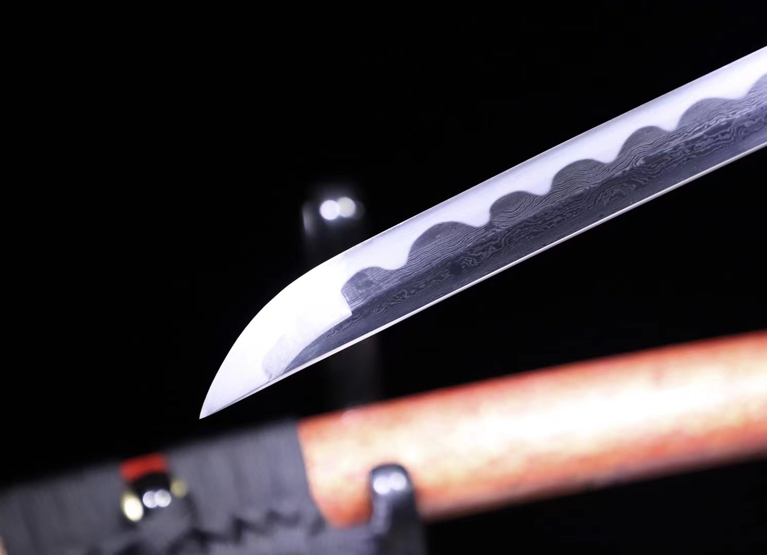 Damascus steel T10 steel clay burnt blade samurai sword/real samurai sword handmade katana hansi sword