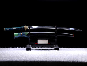 Handmade T10 steel samurai sword, Japanese Iaido samurai sword T10 steel Damascus steel sword clay burnt blade sword loveyitadj