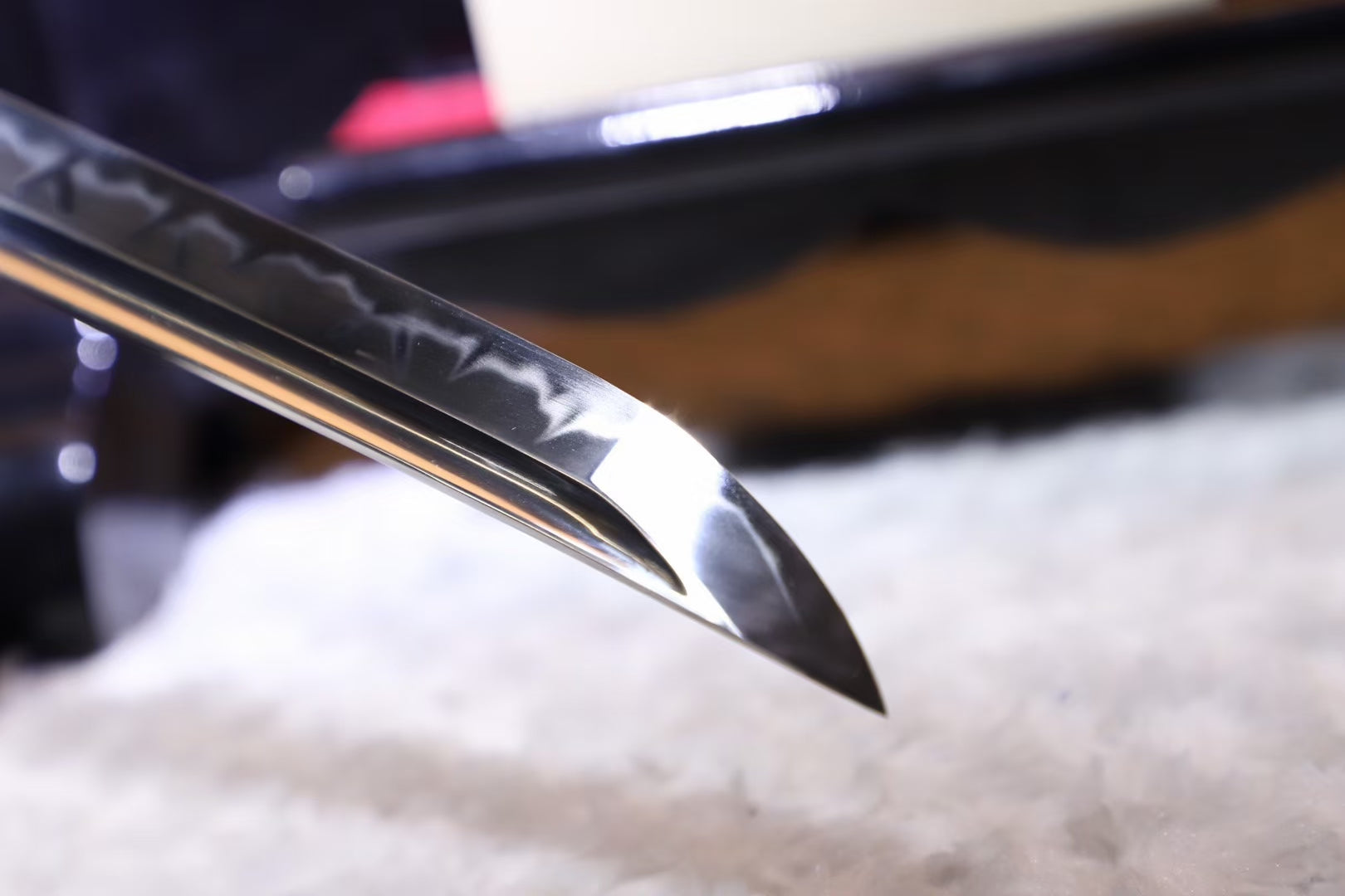 Handmade T10 steel samurai sword, Japanese Iaido samurai sword T10 steel Damascus steel sword clay burnt blade sword loveyitadj