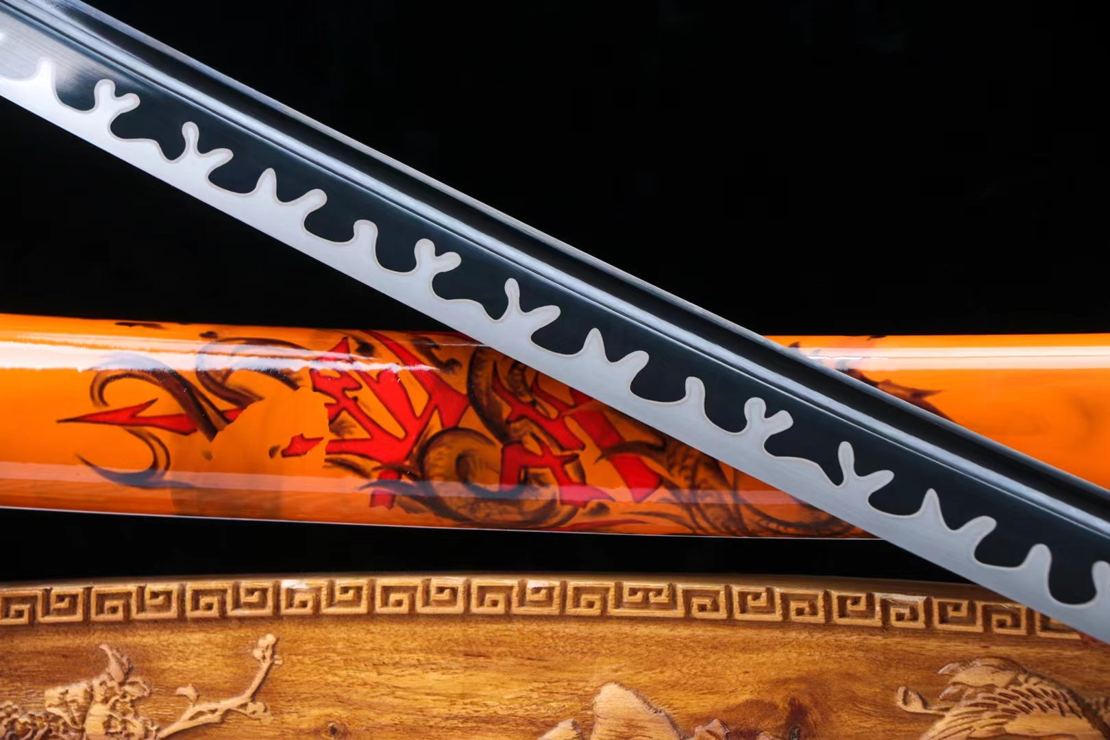 1090 steel handmade samurai sword full Tang sword real sword dragon katana hansi sword