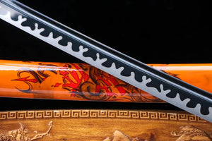 1090 steel handmade samurai sword full Tang sword real sword dragon katana hansi sword